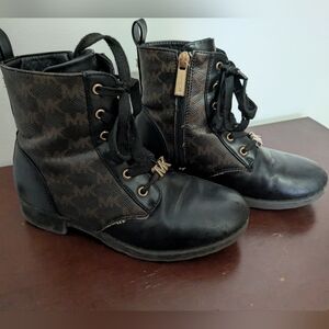 Michael Kors Black and Brown Lace-Up Boots